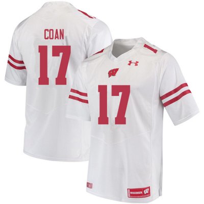 Men's Wisconsin Badgers NCAA #17 Jack Coan White Authentic Under Armour Stitched College Football Jersey DR31K31XD